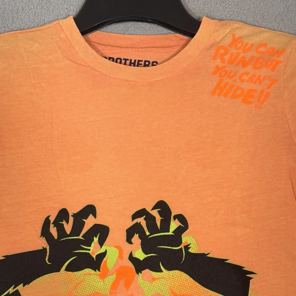 Brothers by Justice Boys Halloween Monster Graphic T Shirt Size M 10 Orange NWT